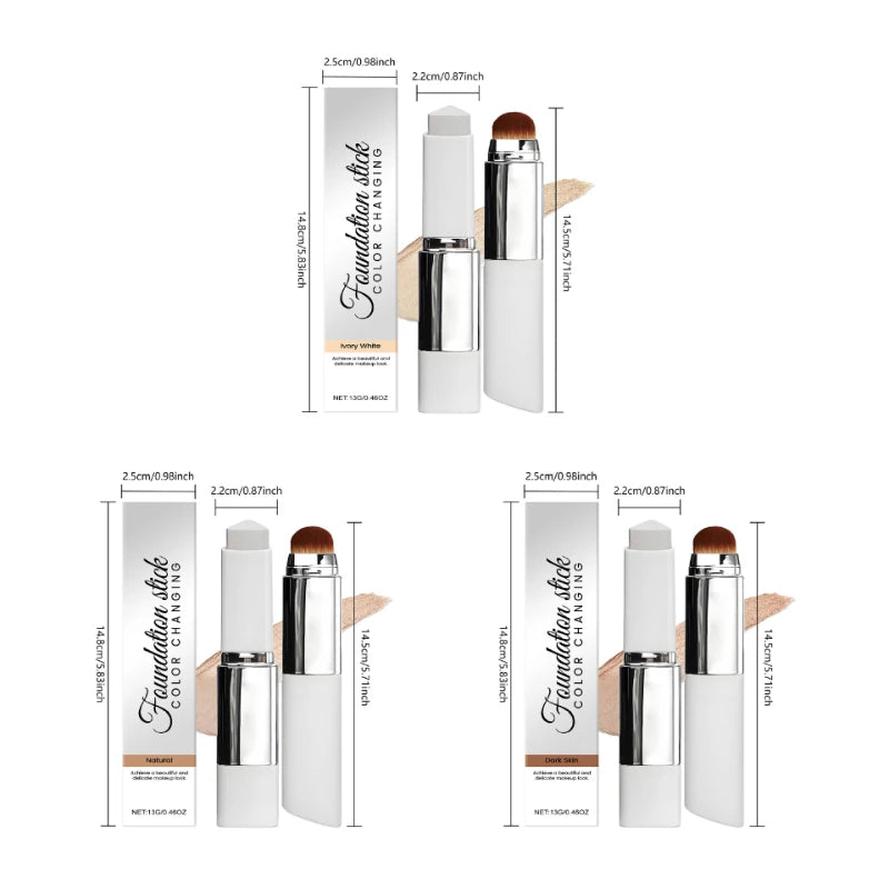 2-in-1 Color-Changing Korean Foundation Stick,Face Foundation Makeup
