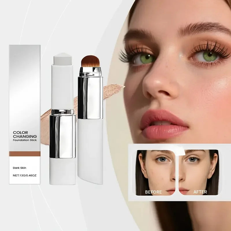 2-in-1 Color-Changing Korean Foundation Stick,Face Foundation Makeup